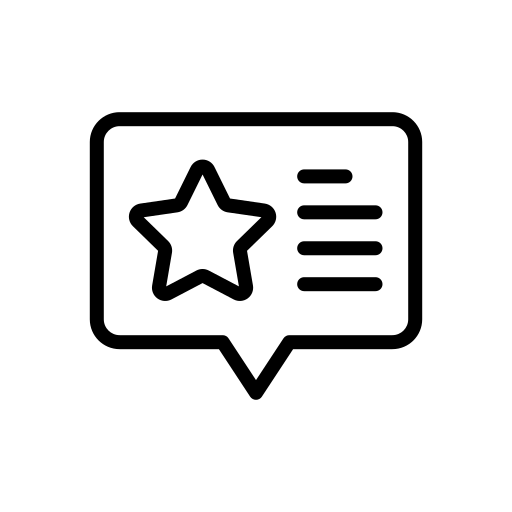 Speech bubble with start and lines of text